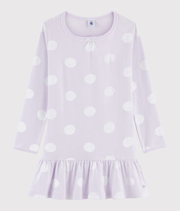 Chemise de nuit à pois petite fille en côte