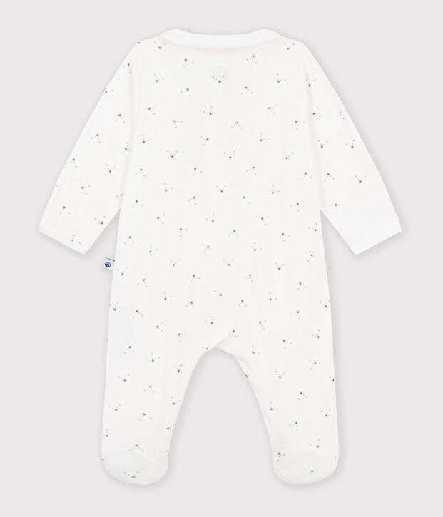 Pyjama b&eacute;b&eacute; en coton imprim&eacute; &agrave; fleurs blanc/multicouleur
