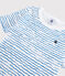 Pyjacourt snugfit imprimé vagues petit garçon en coton blanc MARSHMALLOW/bleu COOL