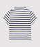 Polo manches courtes rayé marinière en jersey bébé blanc MARSHMALLOW/bleu SMOKING