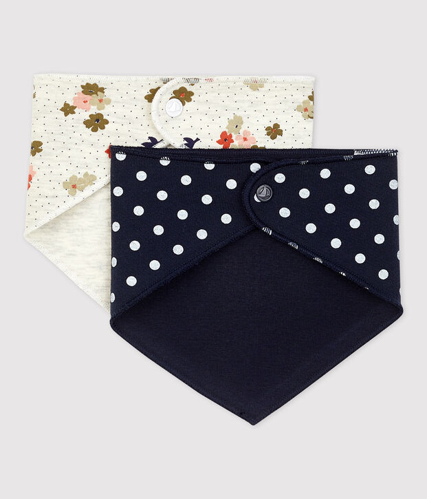 Lot de 2 bandanas-bavoirs b&eacute;b&eacute; multicouleur