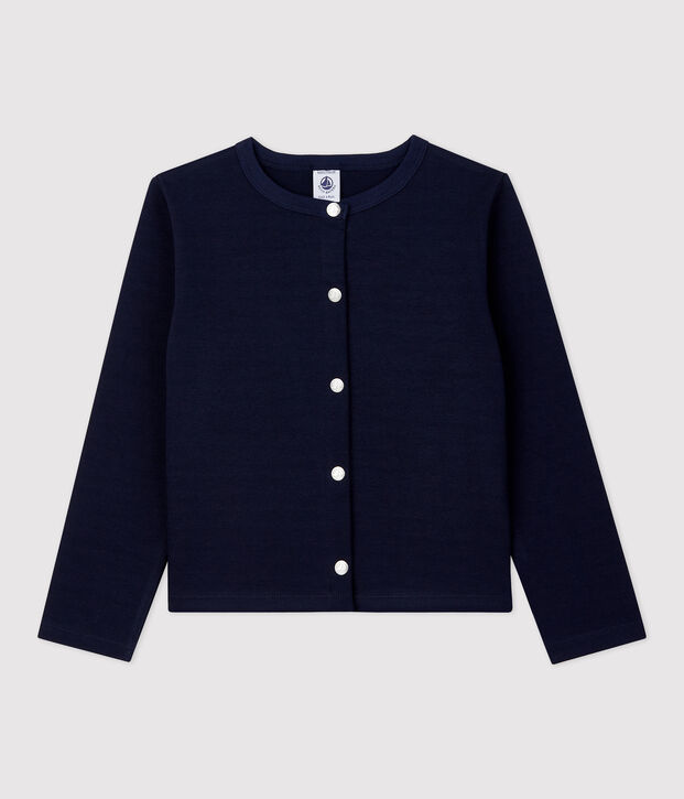 Cardigan en coton enfant fille bleu marine