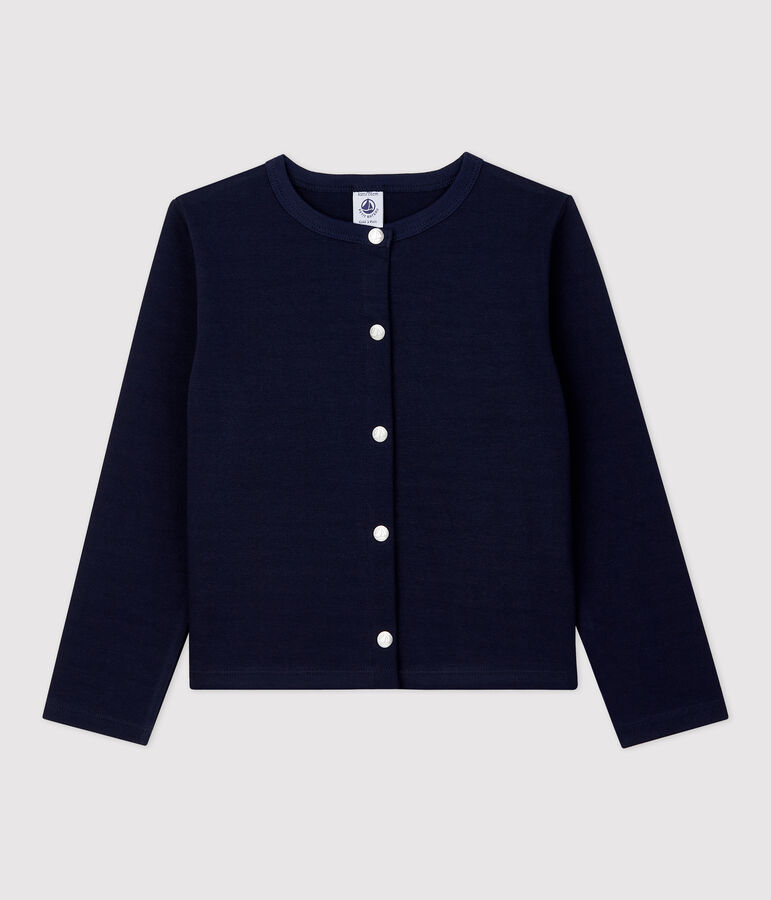 Cardigan en coton enfant fille bleu