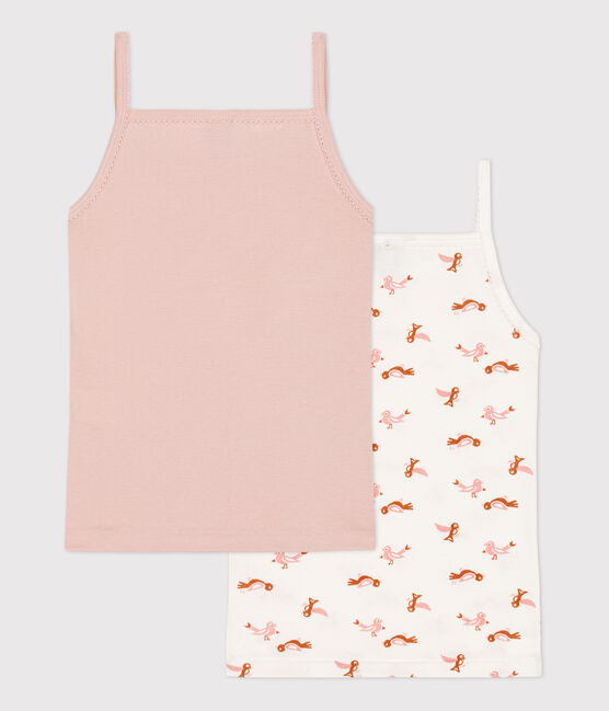 Lot de 2  chemises à bretelles oiseau petite fille en coton variante 1