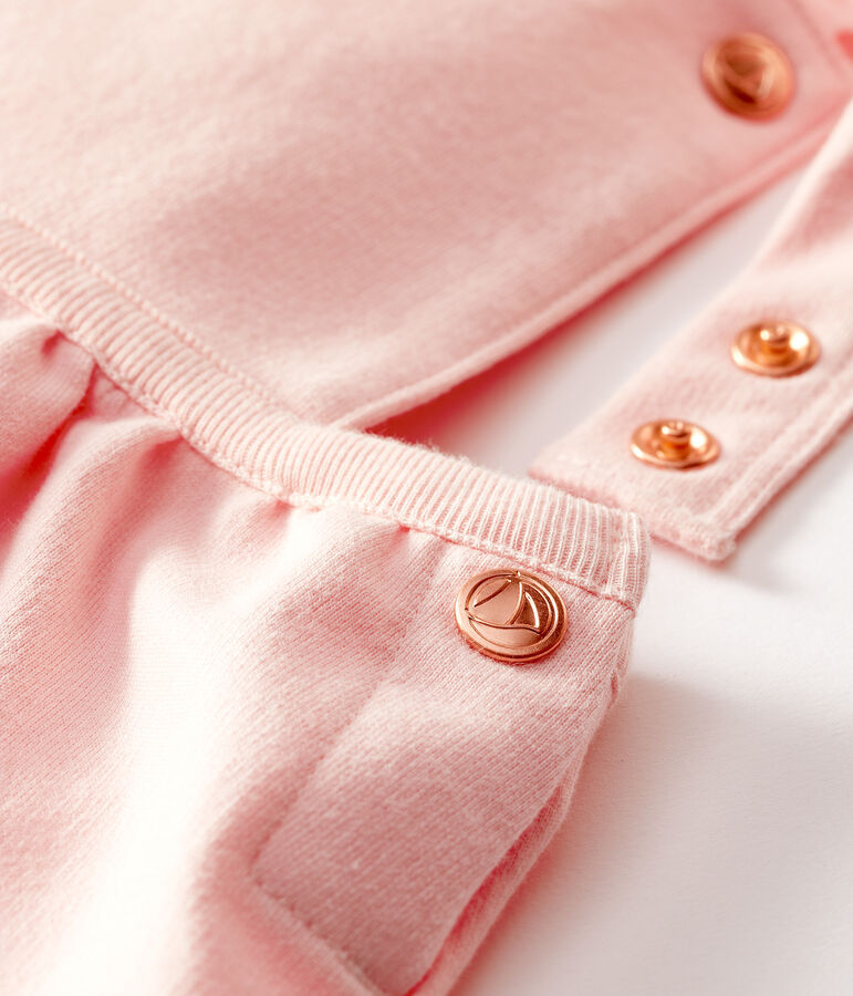 Salopette courte b&eacute;b&eacute; fille en molleton rose MINOIS