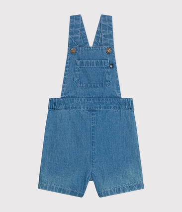 Salopette courte en denim léger bébé