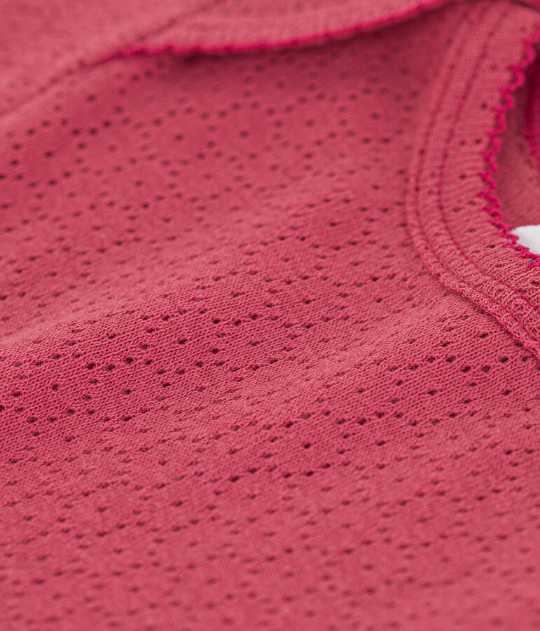 Body manches courtes b&eacute;b&eacute; en maille ajour&eacute;e rose PAPI