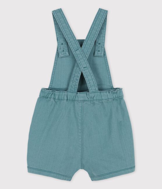 Salopette courte en denim coloré bébé vert BRUT