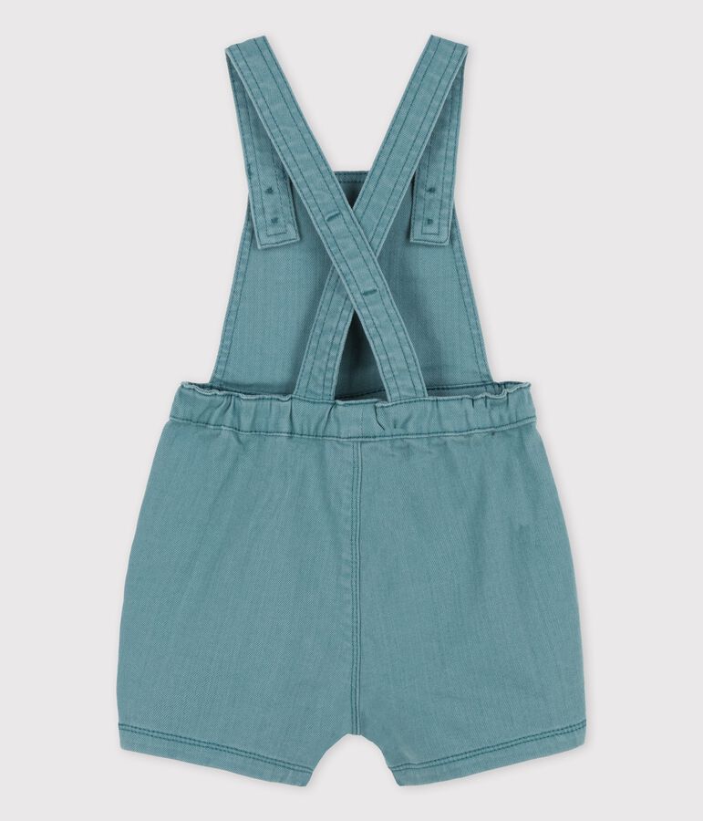 Salopette courte en denim color&eacute; b&eacute;b&eacute; vert BRUT