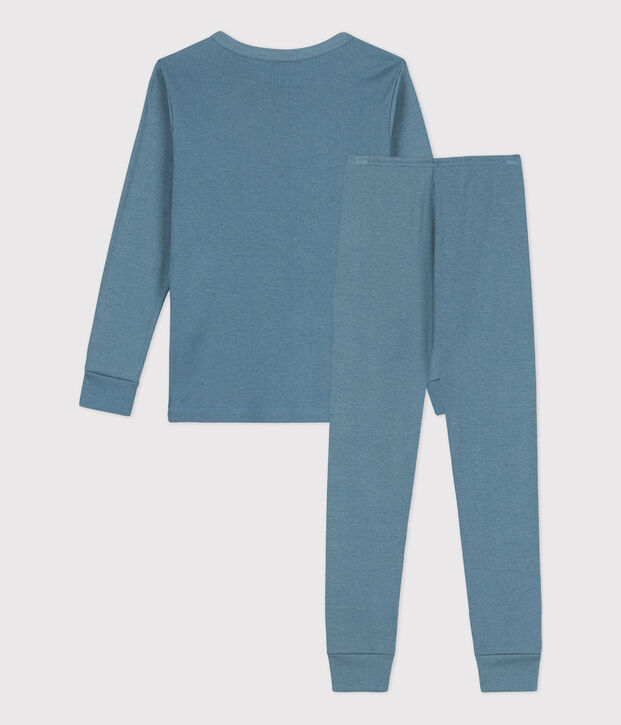Pyjama en coton et lyocell enfant bleu