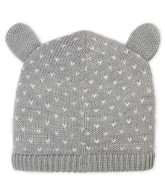 Bonnet doublé polaire bébé mixte gris SUBWAY/blanc MARSHMALLOW