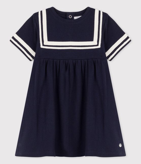 Robe style marin en coton bio bébé bleu SMOKING