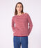 Marinière femme en coton rouge AMARANTE/ MILK