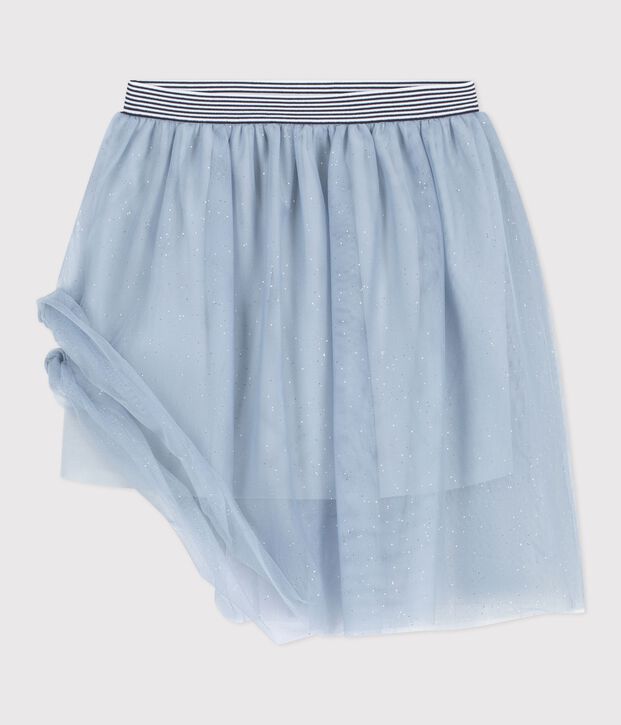 Jupe en tulle enfant unie bleu/gris