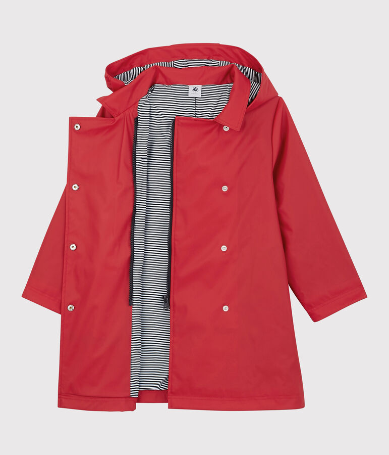 Trench &agrave; capuche enfant fille rouge TERKUIT