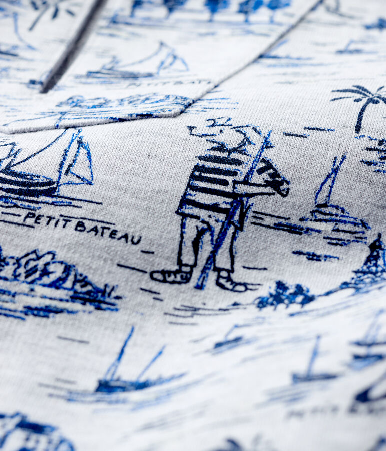 Sweatshirt en molleton imprim&eacute; b&eacute;b&eacute; gar&ccedil;on gris POUSSIERE/bleu SMOKING