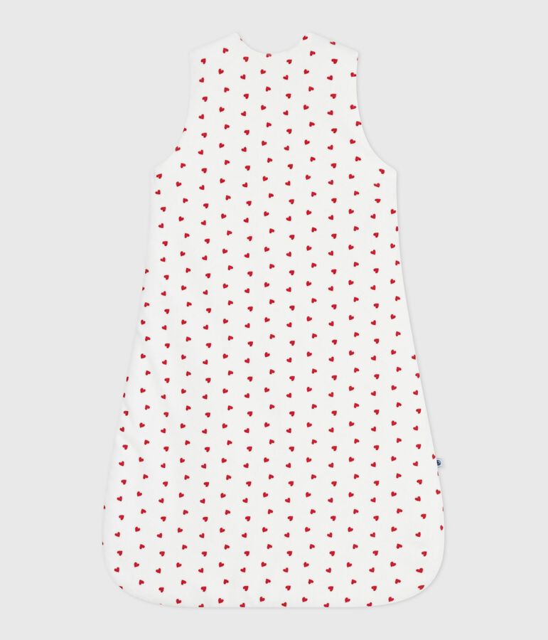 Gigoteuse b&eacute;b&eacute; en velours imprim&eacute; coeurs TOG 3 blanc MARSHMALLOW/rouge TERKUIT