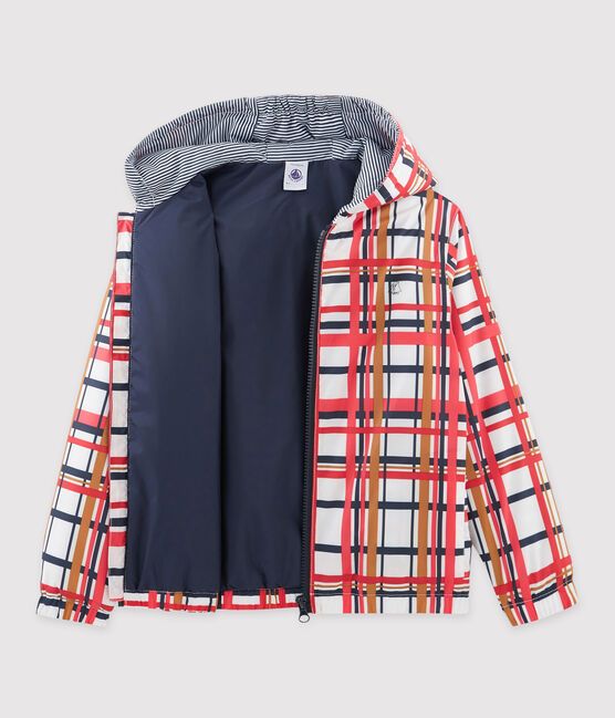 Coupe vent chaud enfant mixte blanc MARSHMALLOW+SIGNAL/rouge MULTICO