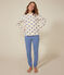 Pyjama bi-matière en coton femme bleu BEACH/ AVALANCHE