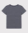 Tee-shirt LE DROIT col rond en coton Femme bleu SMOKING/blanc MARSHMALLOW