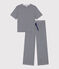 Pyjama milleraies femme en coton bleu SMOKING/blanc MARSHMALLOW