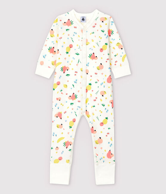Dors-bien à pieds amovibles bébé fille en coton blanc MARSHMALLOW/blanc MULTICO
