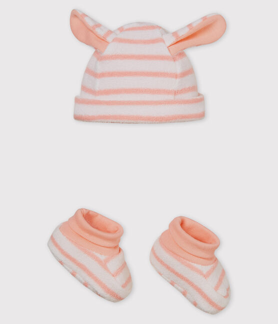 Bonnet et chaussons bébé mixte rayés variante 3