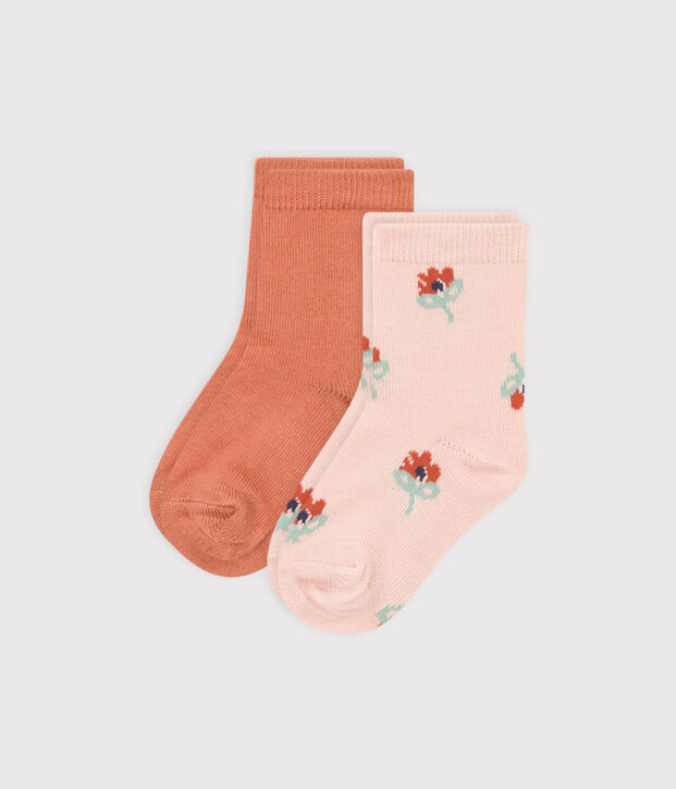 Lot de 2 paires de chaussettes fleurs b&eacute;b&eacute; multicouleur