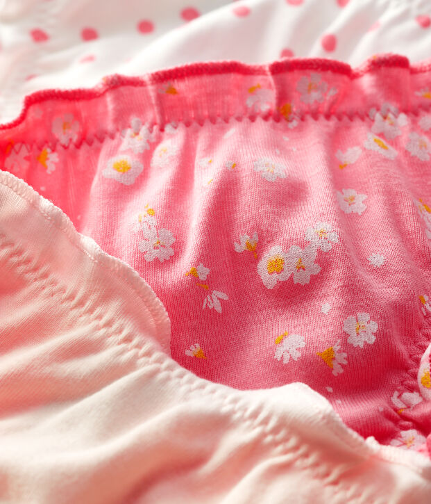 Lot de 3 culottes volant&eacute;es fleur de cerisier petite fille multicouleur
