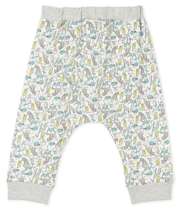 Pantalon b&eacute;b&eacute; gar&ccedil;on en molleton l&eacute;ger blanc/multicouleur