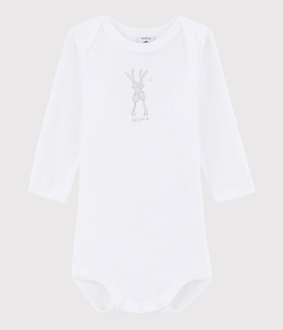 Body manches longues bébé fille-garçon blanc ECUME