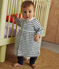 Robe et legging en coton bébé blanc MARSHMALLOW/bleu SMOKING