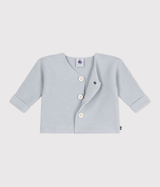 Cardigan bébé tricot point mousse en coton CO2