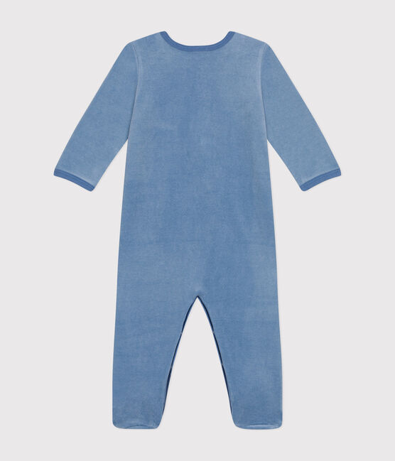 Pyjama en velours bébé bleu BEACH