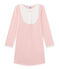 Chemise de nuit fille en milleraies rose GRETEL/blanc LAIT