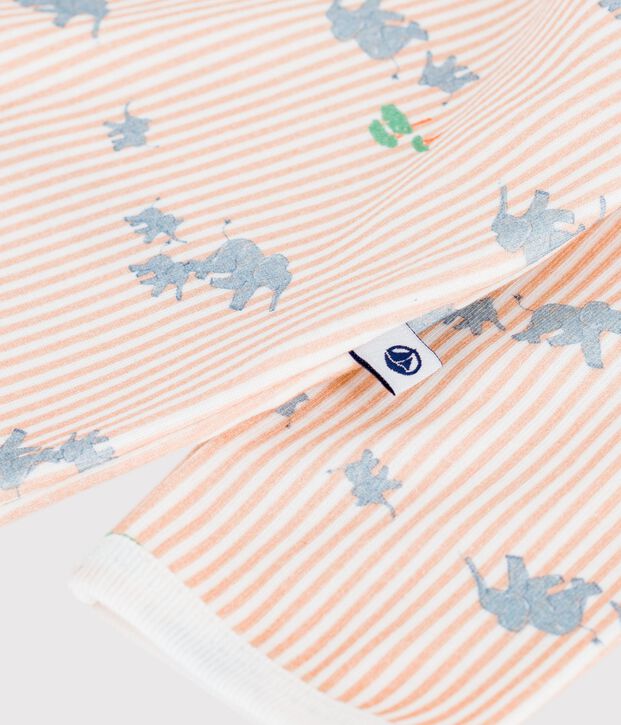 Pyjama b&eacute;b&eacute; en coton imprim&eacute; &eacute;l&eacute;phants blanc/multicouleur