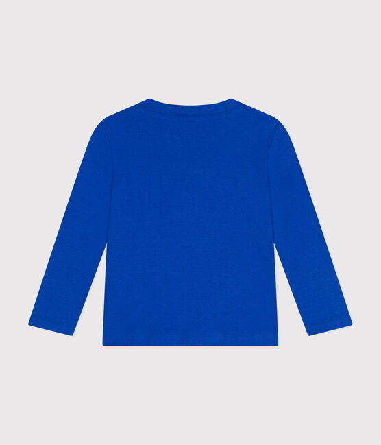 Tee-shirt manches longues en côte enfant fille / garçon bleu CALVIN