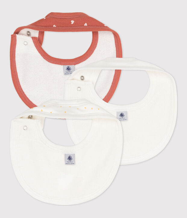Lot de 3 bavoirs b&eacute;b&eacute; en coton multicouleur