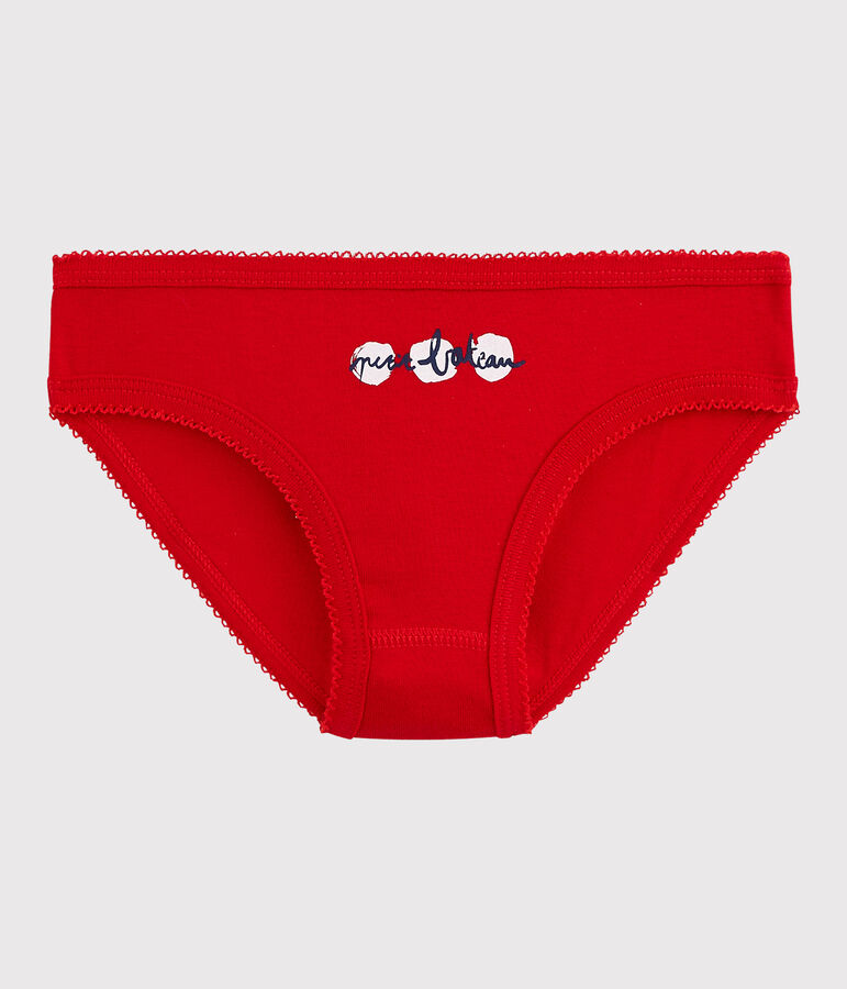 Culotte petite fille en coton rouge