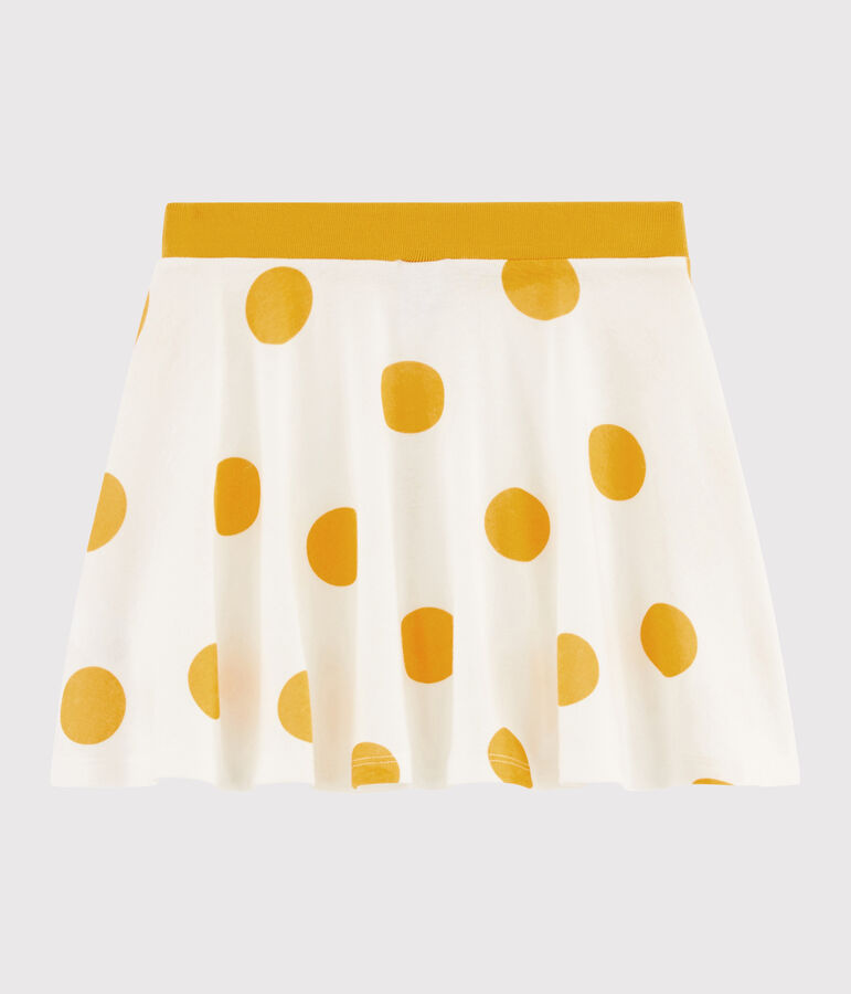 Jupe en maille enfant fille blanc MARSHMALLOW/jaune BOUDOR