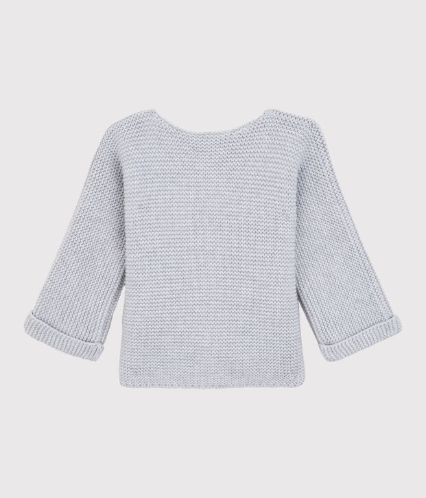 Cardigan en tricot de coton biologique b&eacute;b&eacute; gris