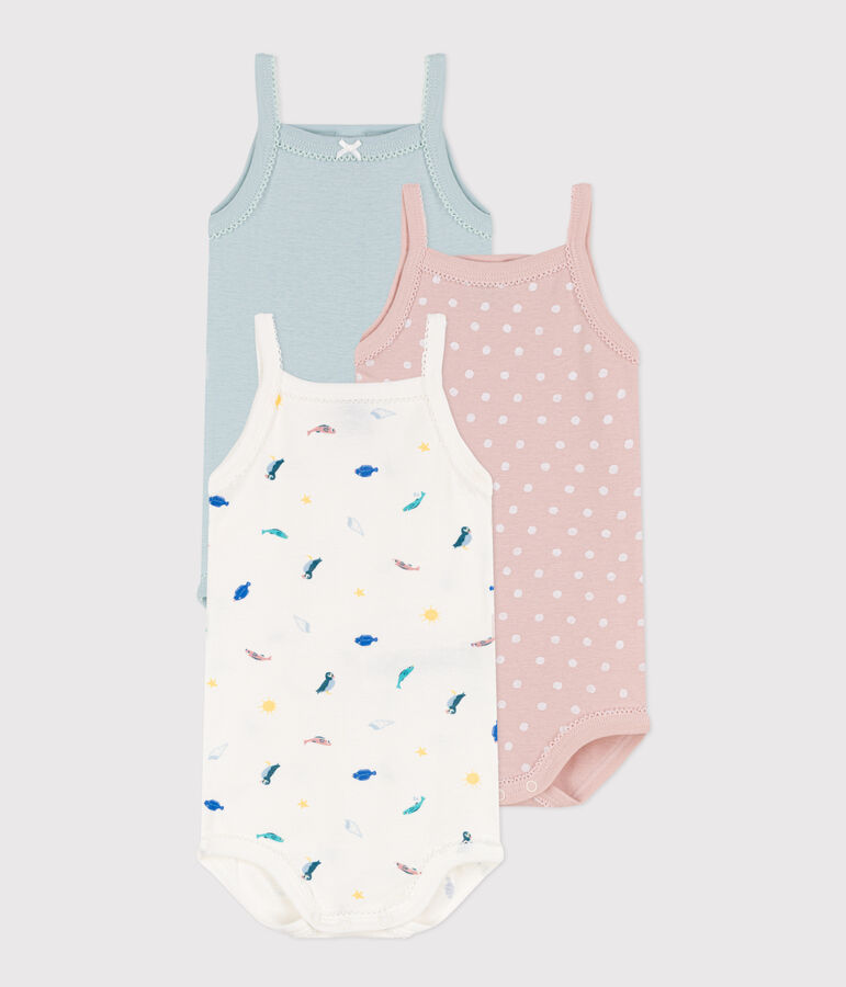 Lot de 3 bodies bretelles animaux marins en coton variante 1