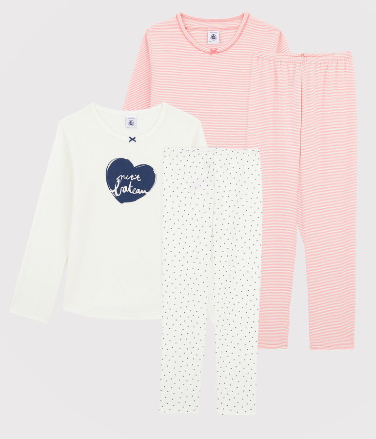 Lot de 2 pyjamas petite fille en c&ocirc;te variante 1