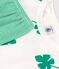 Pyjacourt motif palmes petit garçon en coton biologique blanc MARSHMALLOW/vert GAZON