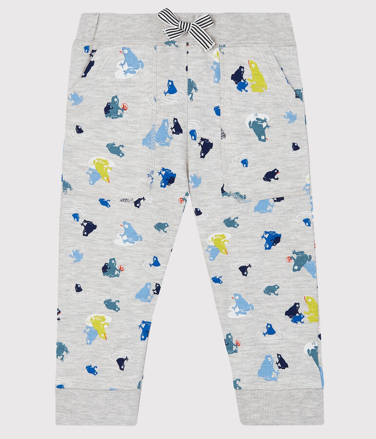 Pantalon b&eacute;b&eacute; gar&ccedil;on imprim&eacute; gris BELUGA/blanc MULTICO