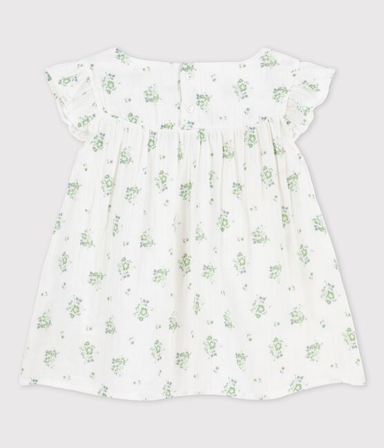 Blouse imprimée en gaze de coton bio enfant fille blanc MARSHMALLOW/blanc MULTICO