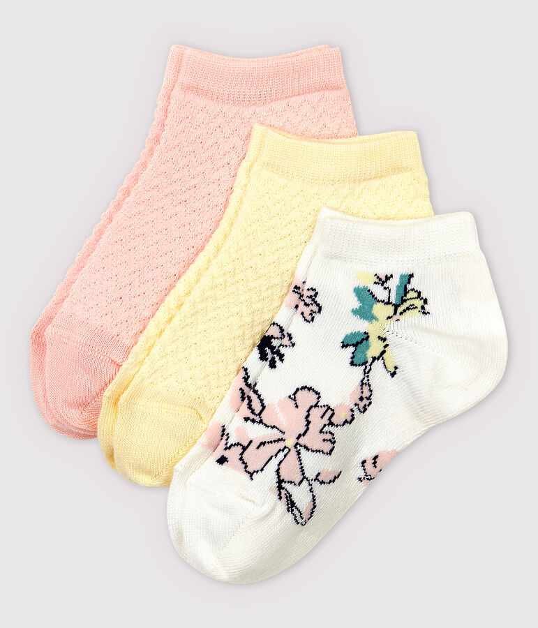 Lot de 3 paires de chaussettes basses enfant fille multicouleur