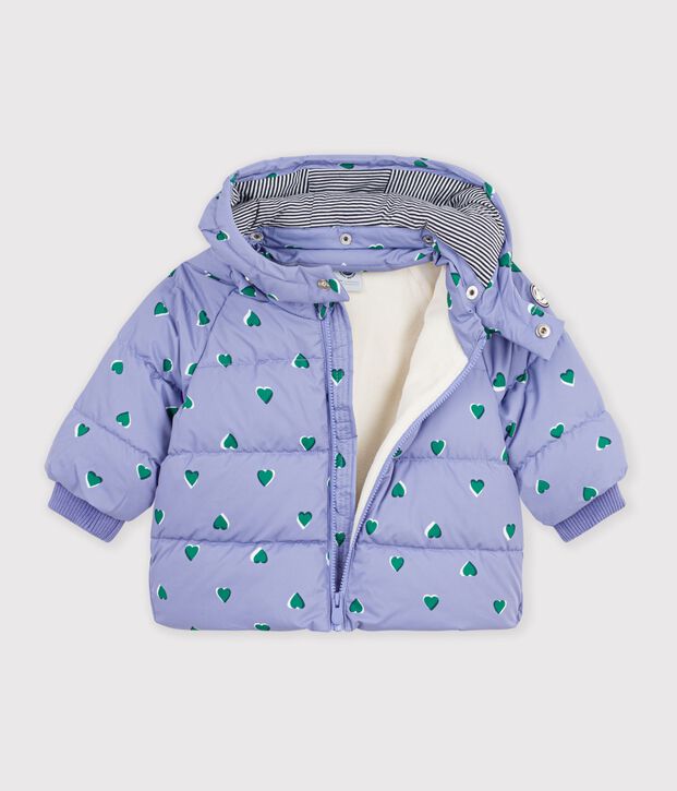 Doudoune b&eacute;b&eacute; en polyester imprim&eacute; animalier violet/multicouleur