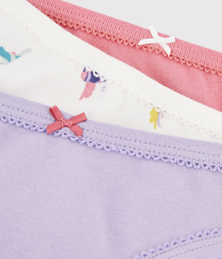 Lot de 3 culottes imprim&eacute; oiseau petite fille variante 1