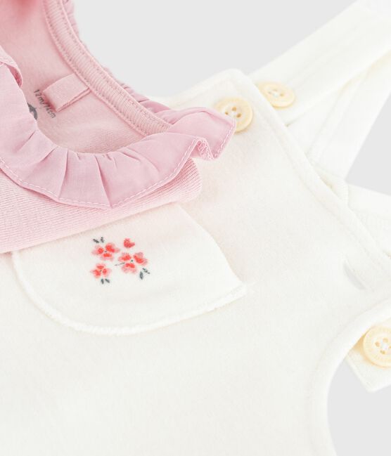 Ensemble salopette bébé en coton uni et détails raffinés MILK/ JOLI